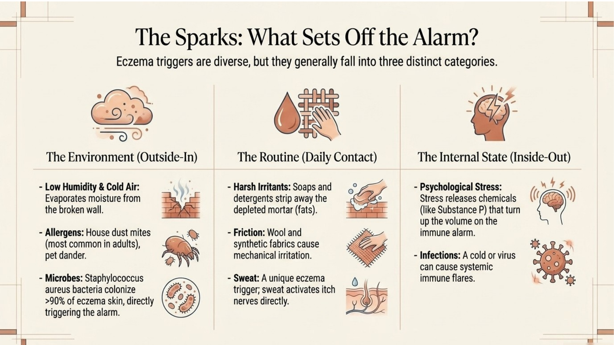 Common triggers for atopic dermatitis flares