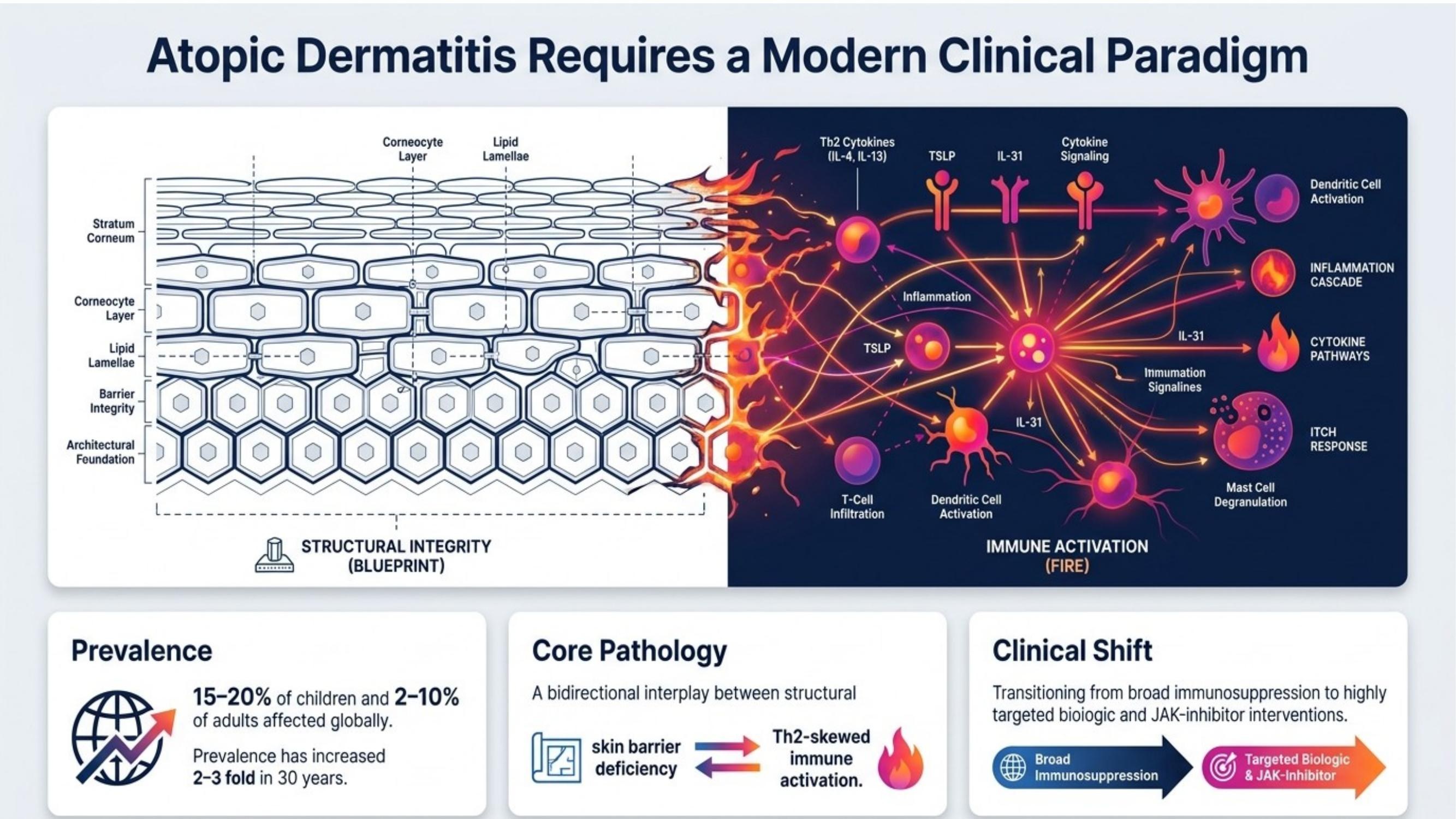 Atopic dermatitis requires a modern clinical paradigm — prevalence, core pathology, and clinical shift