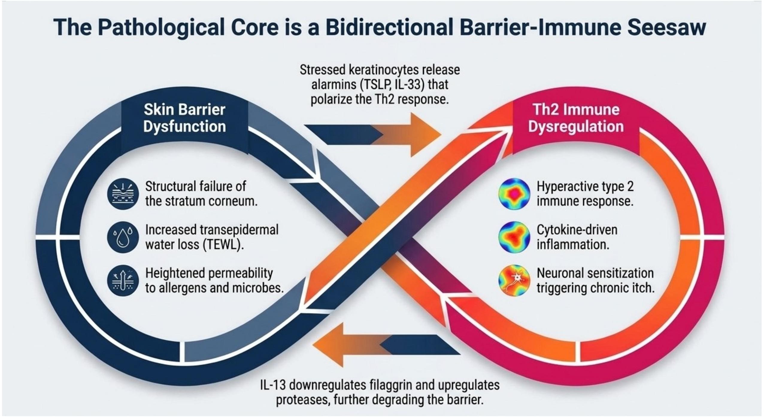 Bidirectional interplay between skin barrier deficiency and immune dysregulation in atopic dermatitis