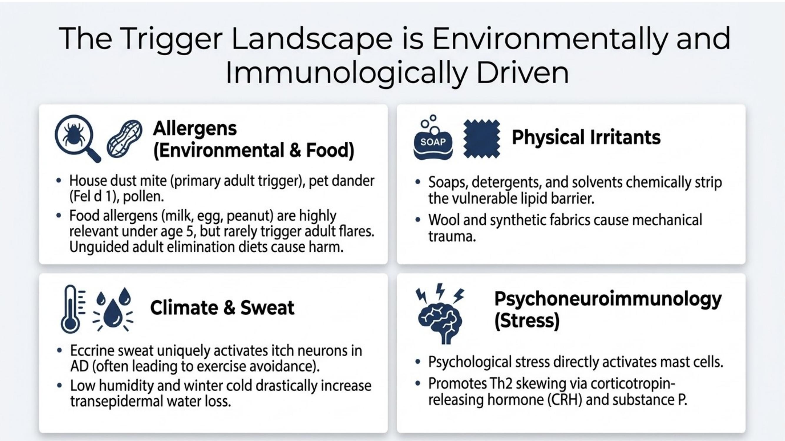 Triggers and exacerbating factors in atopic dermatitis