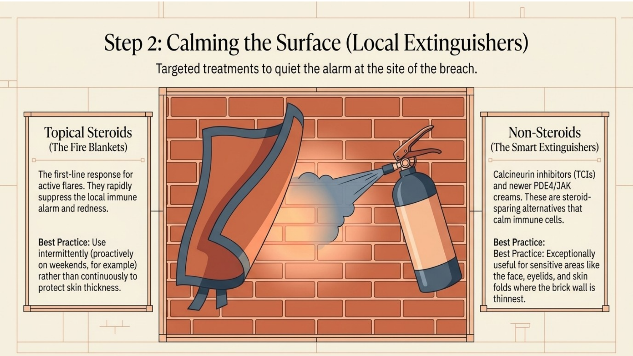 Topical steroids and calcineurin inhibitors for eczema