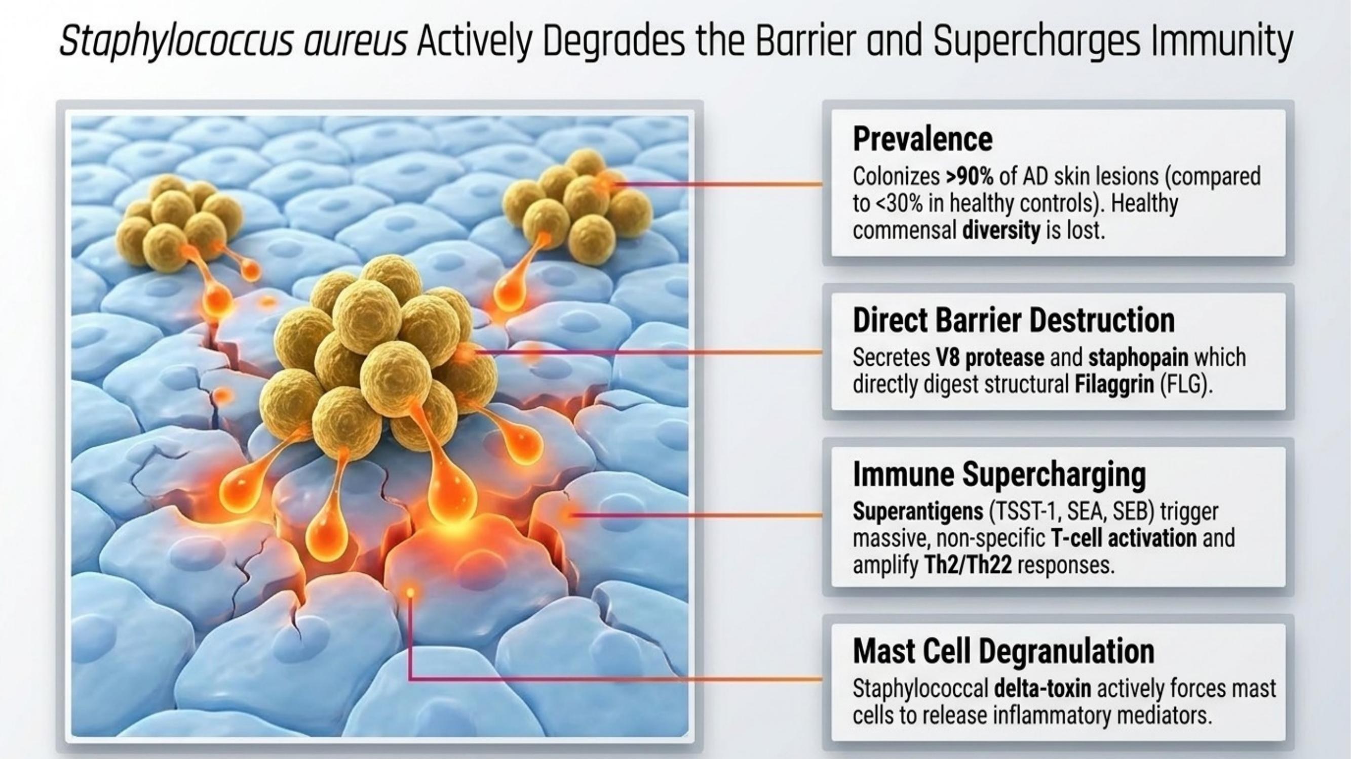 Staphylococcus aureus in atopic dermatitis — colonization, toxins, and superantigens