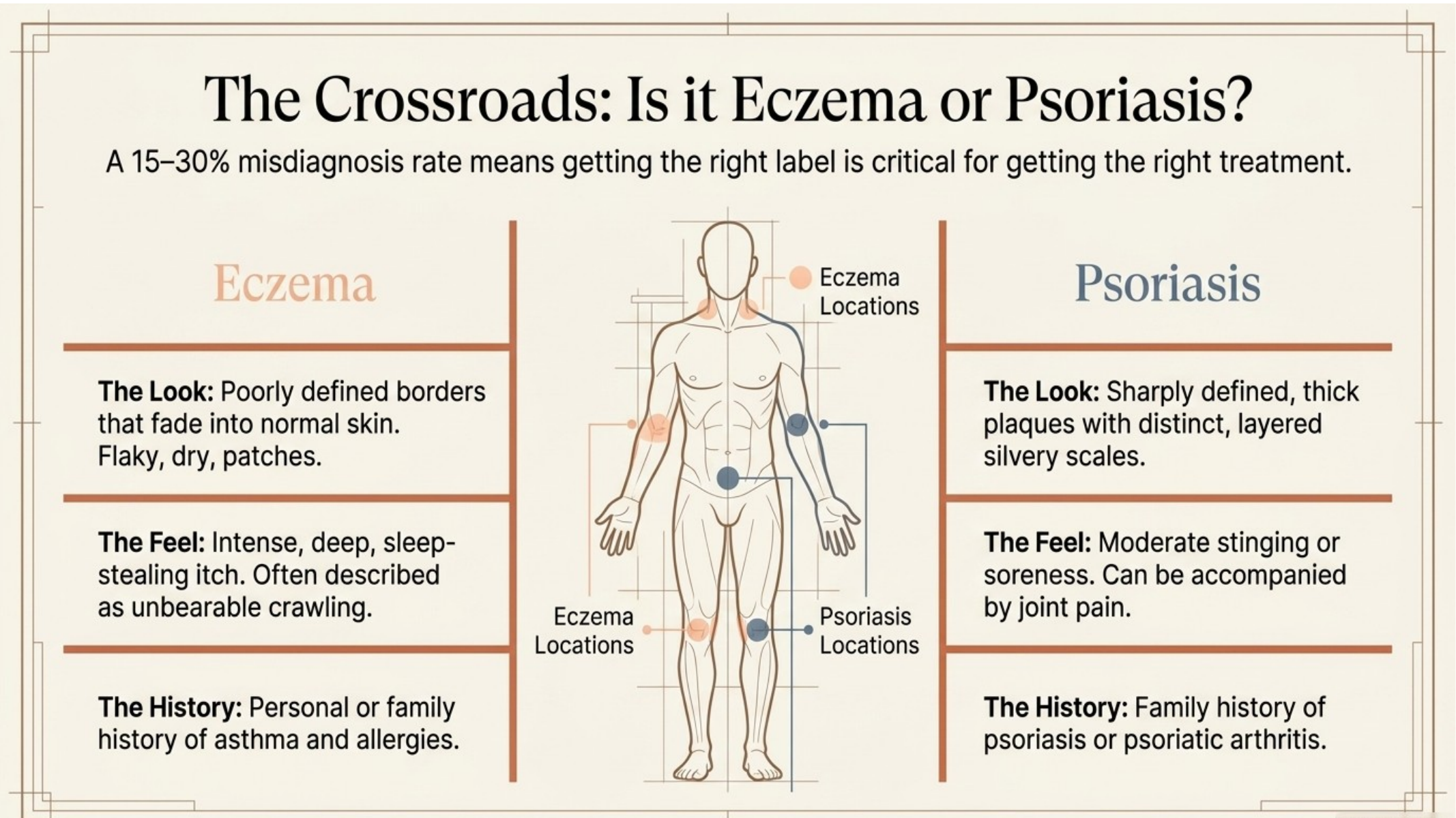 Eczema versus psoriasis — differential diagnosis